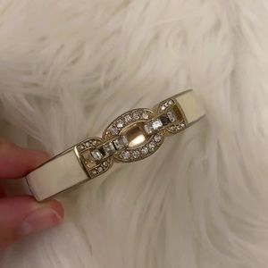 Charming Charlie White/gold Bangle bracelet